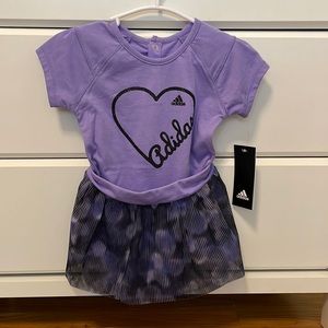 NWT 24 mos 2 piece set purple Adidas outfit
